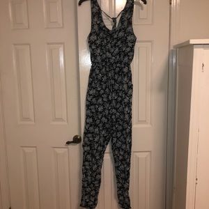 navy/light blue jumpsuit